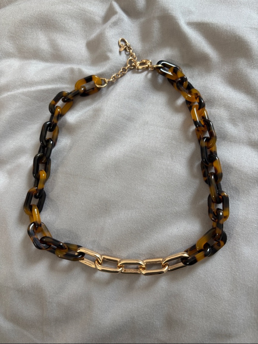 J Crew FactoryTortoiseshell Link Necklace with Gold Accents
